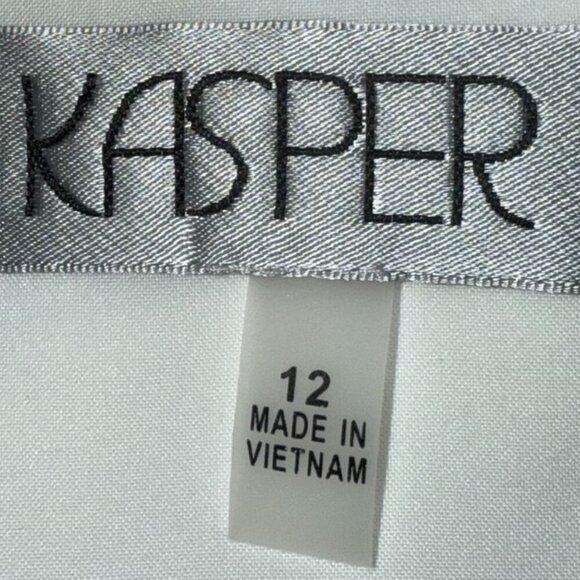 Kasper Dress lined cream green blue sleeveless sheath dress Women's Size 12 - Picture 9 of 11